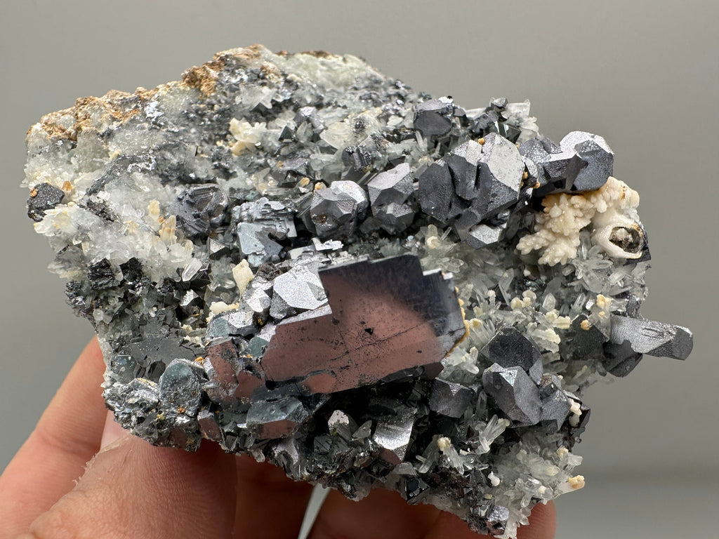 Skeletal Galena Mineral Specimen: Shiny Crystal Stone, Bulgaria