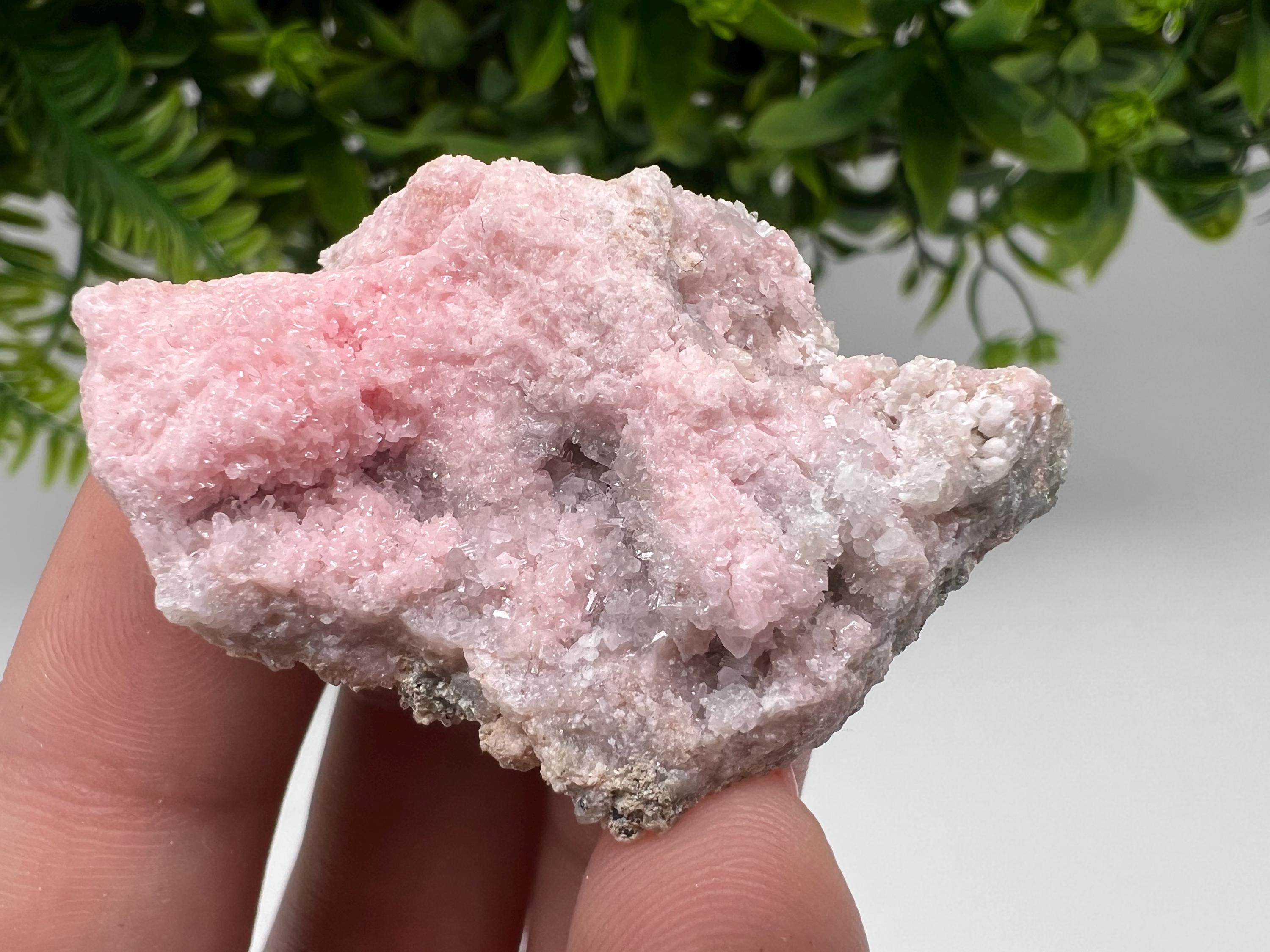 Rhodochrosite on Quartz, Starnica Mine, Bulgaria