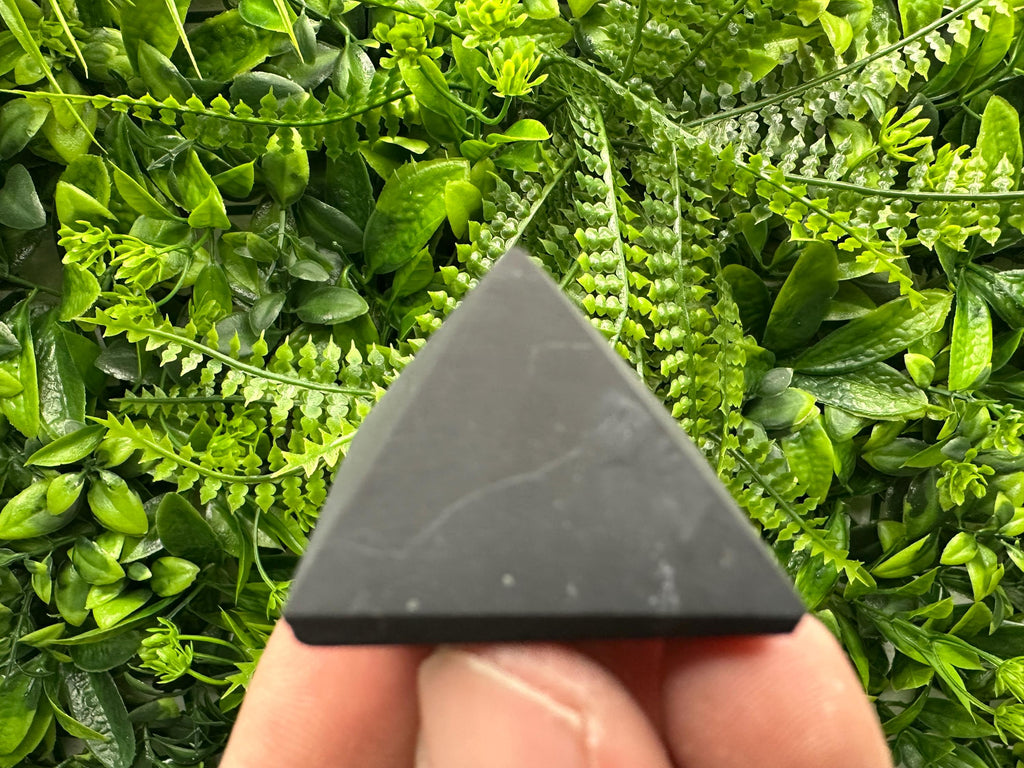 Shungite Pyramid 3cm: EMF & 5G Protection, Healing Crystal