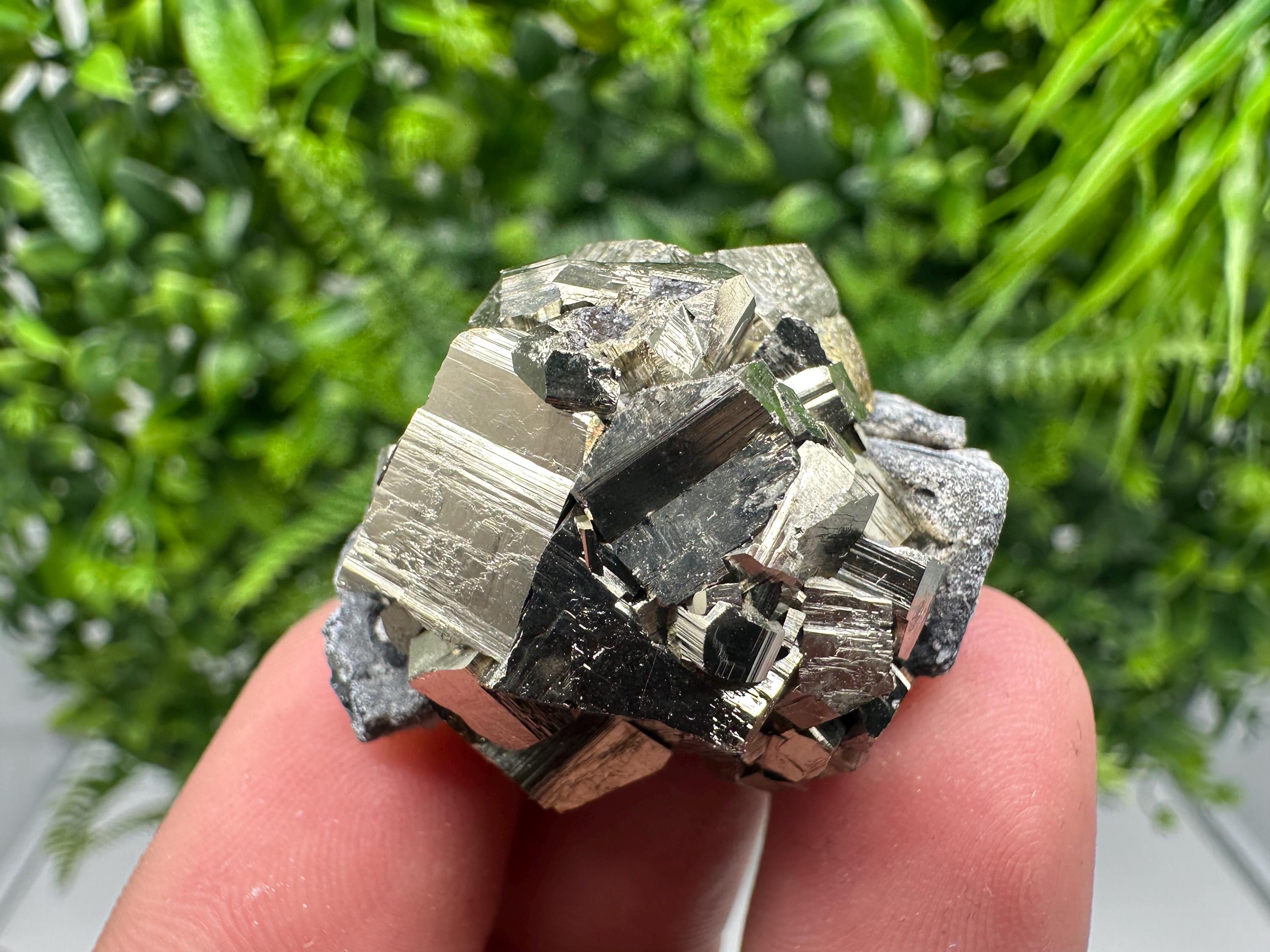 Pyrite on Sphalerite, Bulgaria Mineral Specimen, Home Decor Stone