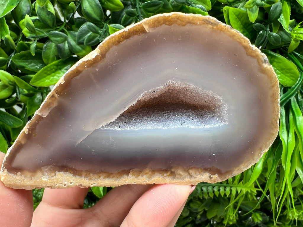 Blue Agate Druzy Geode, Natural Crystal Quartz