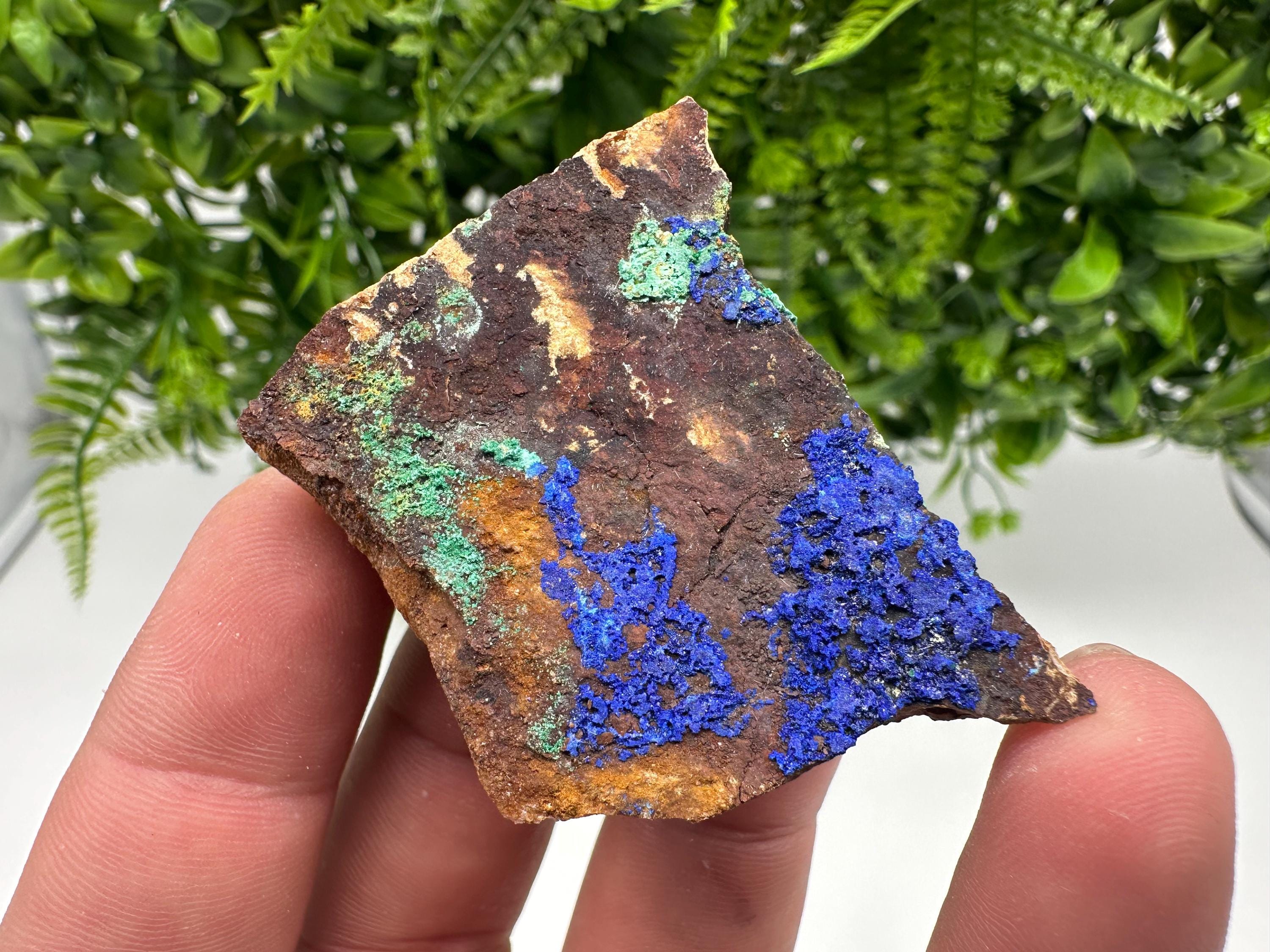 Moroccan Azurite Malachite Mineral Specimen, Rare Crystal