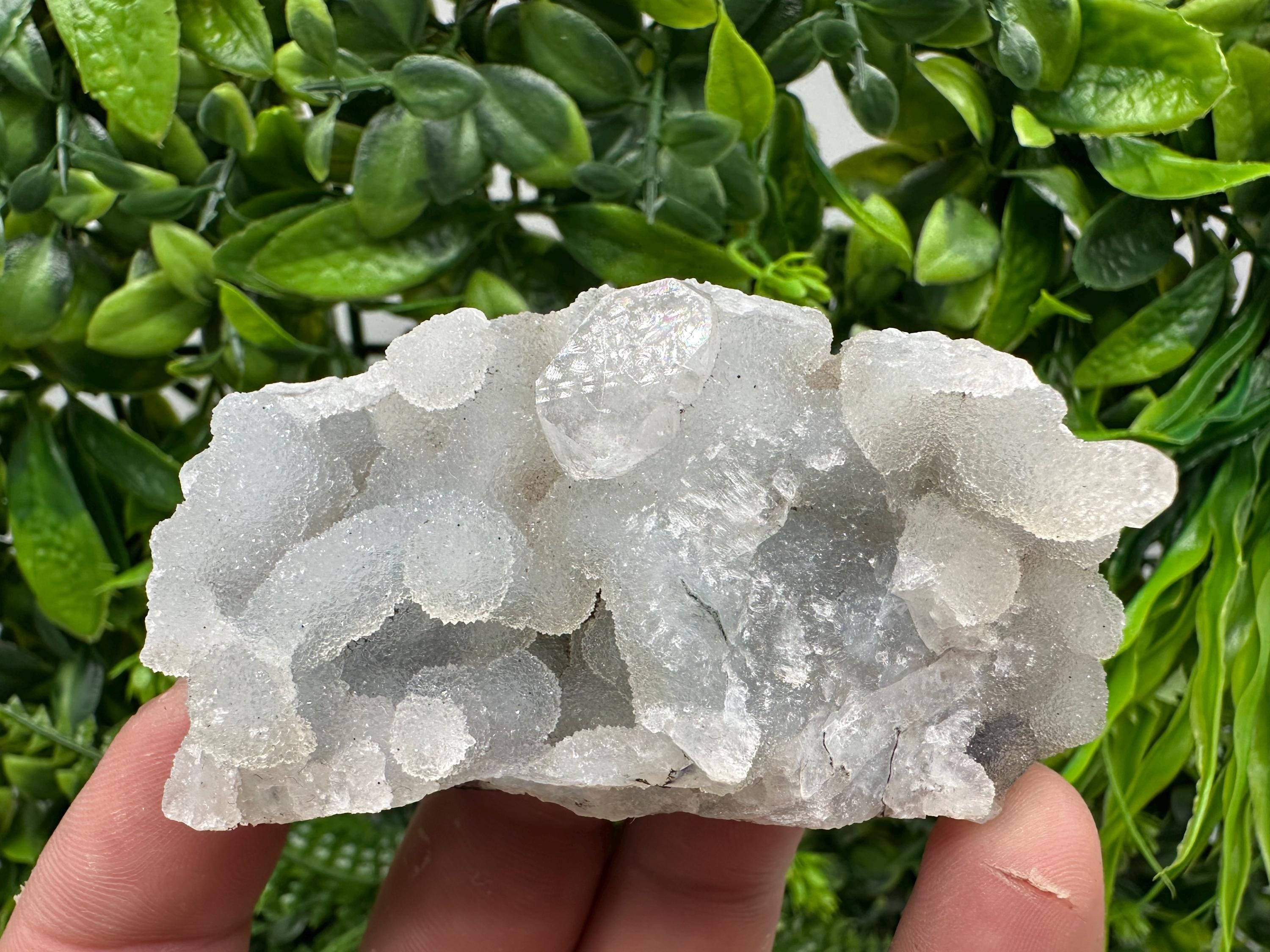 Apophyllite Stilbite on Chalcedony, India Mineral Specimen
