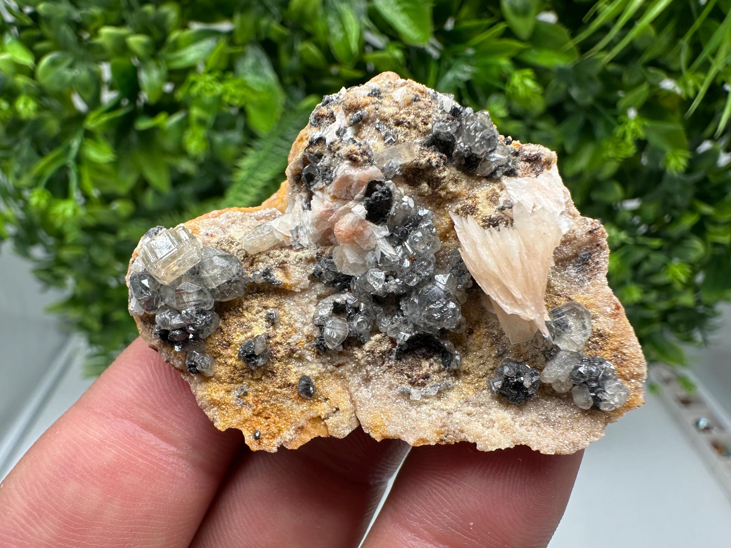 Wonderful Baryte with Cerussite on Galena from Morocco,Crystal, Mineral,Specimen,Cluster,Crystals,Barite Crystal,Cerussite Crystal,Specimen