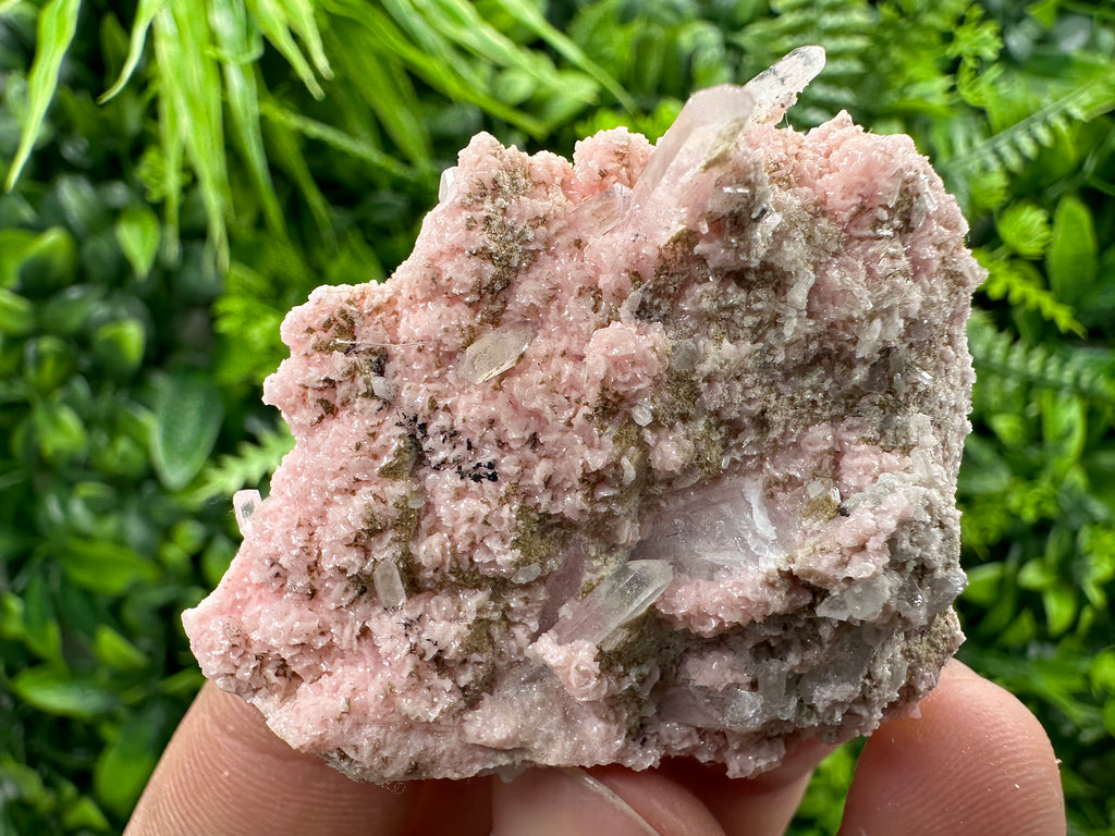 Rhodochrosite with Quartz Crystals, Starnica Mine, Bulgaria