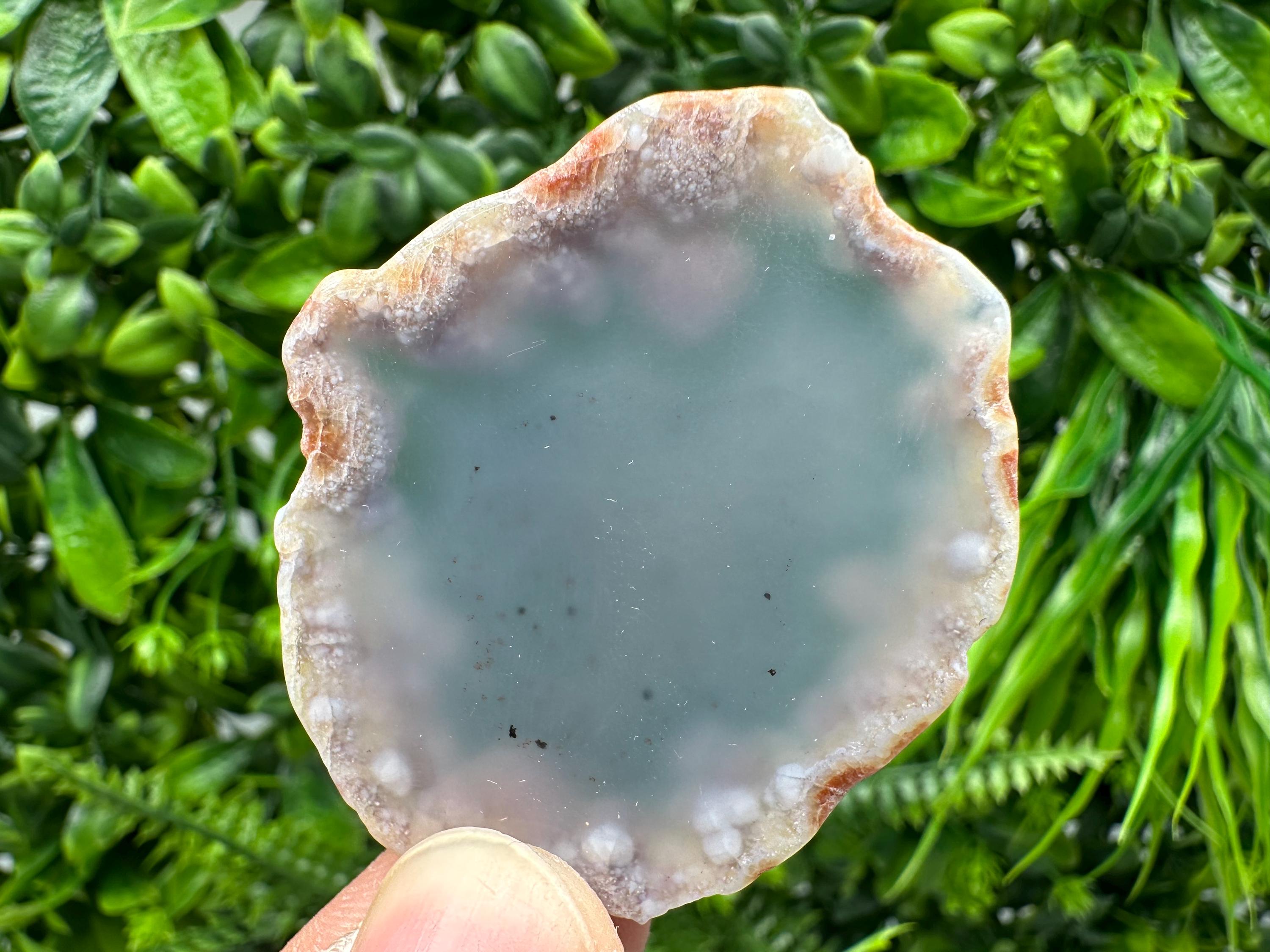 Small Agate Slice: Polished Quartz Crystal Coaster - Spiritual Healing Stone