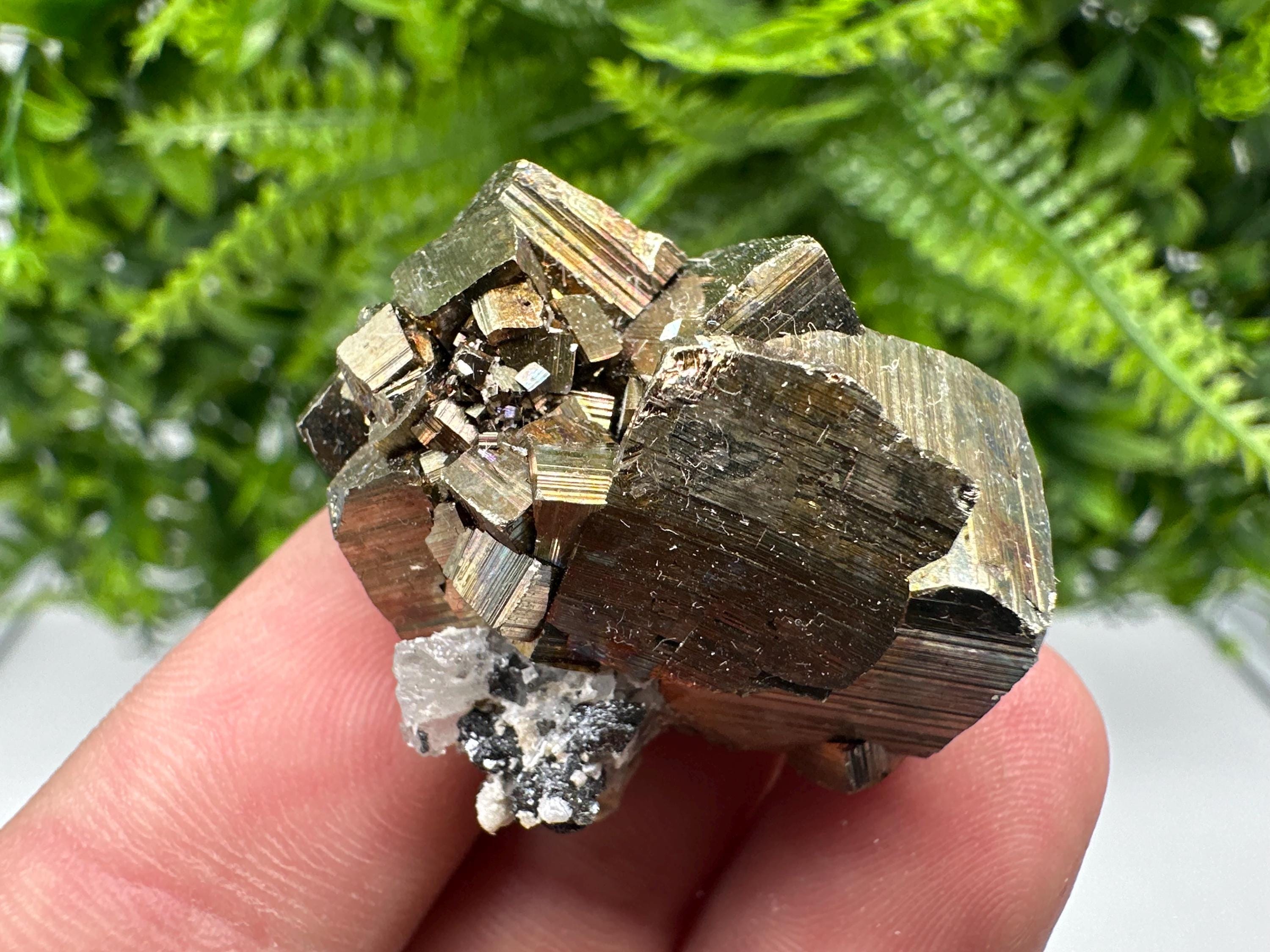 Wonderful Rainbow Pyrite whit Calcite,natural minerals souvenir Crystal,collection stone,rare minerals,home decor,Borieva Bulgaria