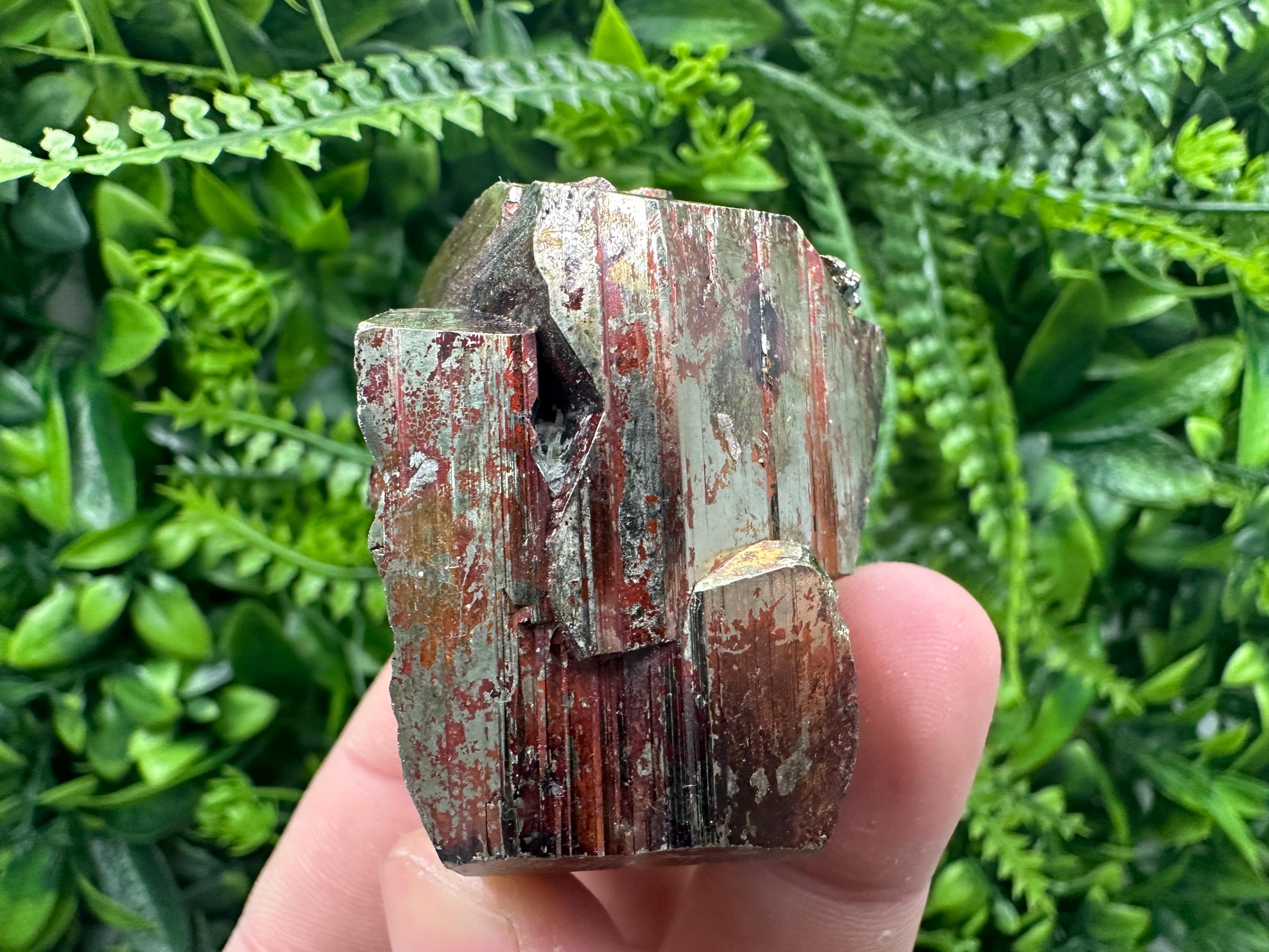 Pyrite with Hematite Mineral Specimen: Bulgaria Crystal Decor (5.5cm)