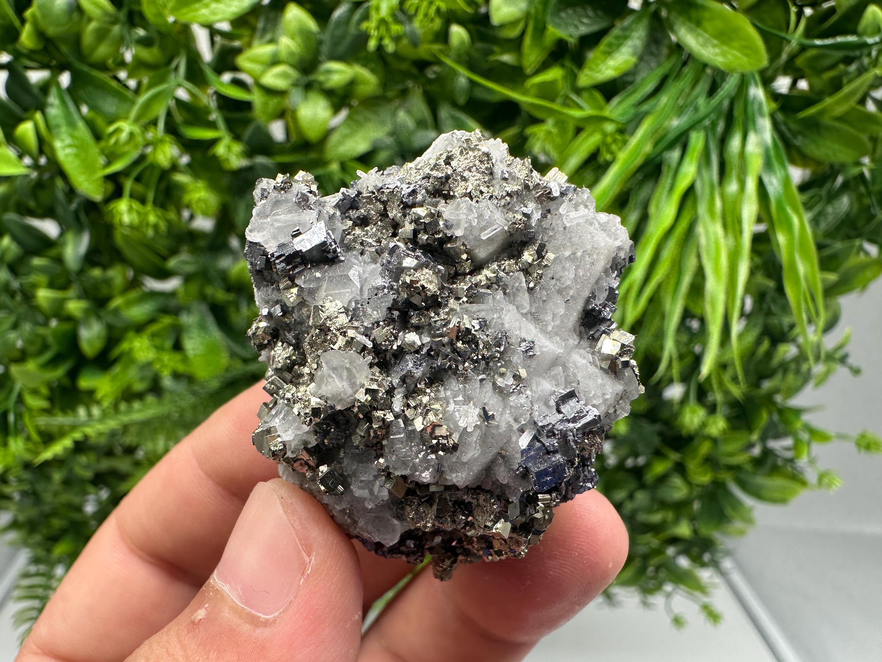 Calcite Pyrite on Galena with Quartz, Borieva Mine, Bulgaria