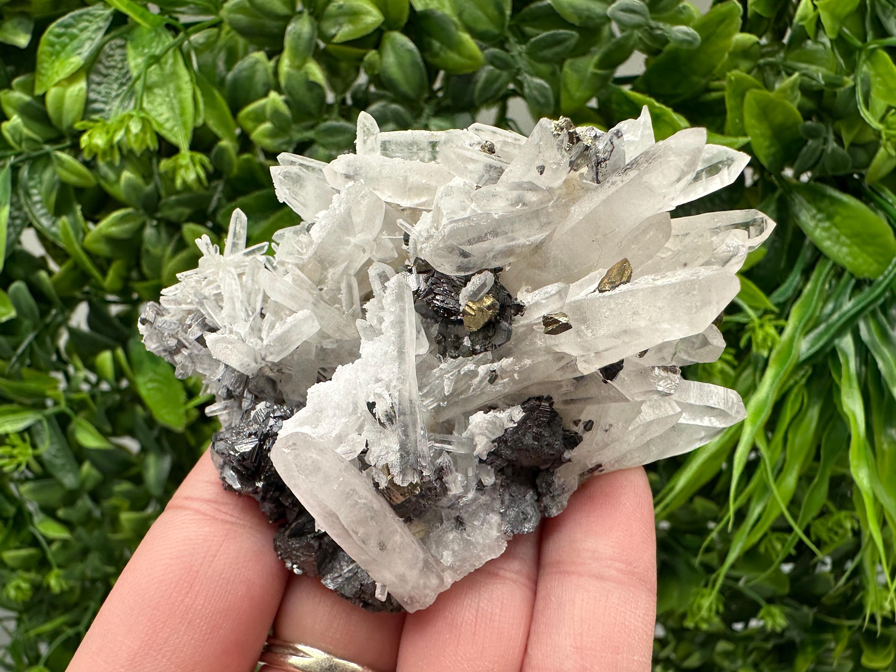 Wonderful Sphalerite Chalcopyrite on  Quartz whit Galena feom 9 th September mine,Bulgaria,natural,collection mineral specimen,gift