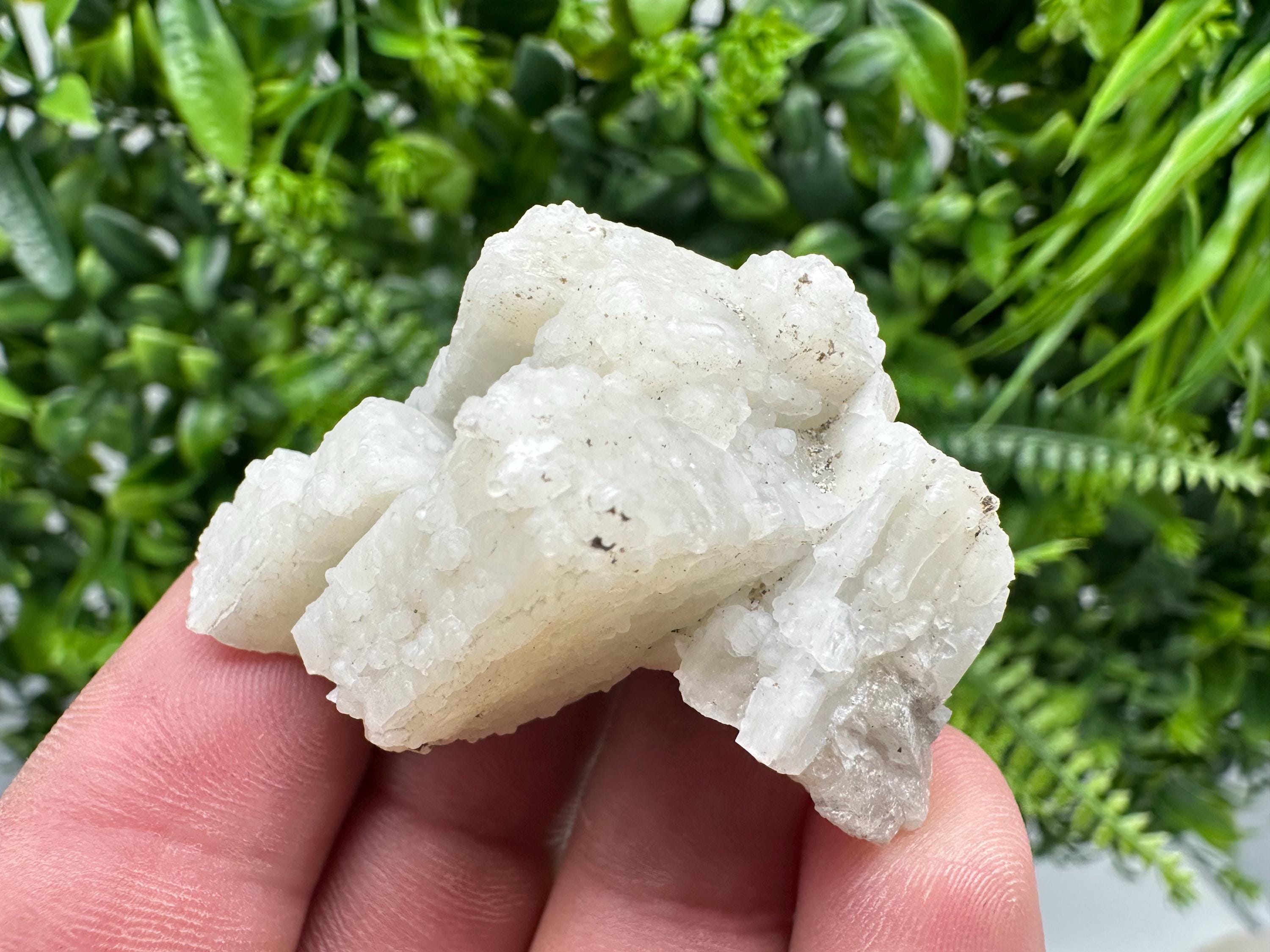 Rare Fluorescent Calcite after Barite on Chalcedony - Androvo, Bulgaria