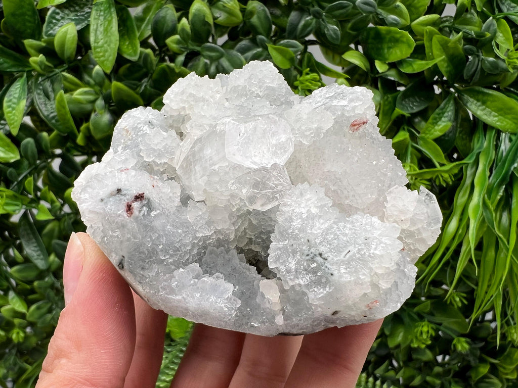 Transparent Apophyllite on Chalcedony, Natural Crystal Specimen, India Minerals