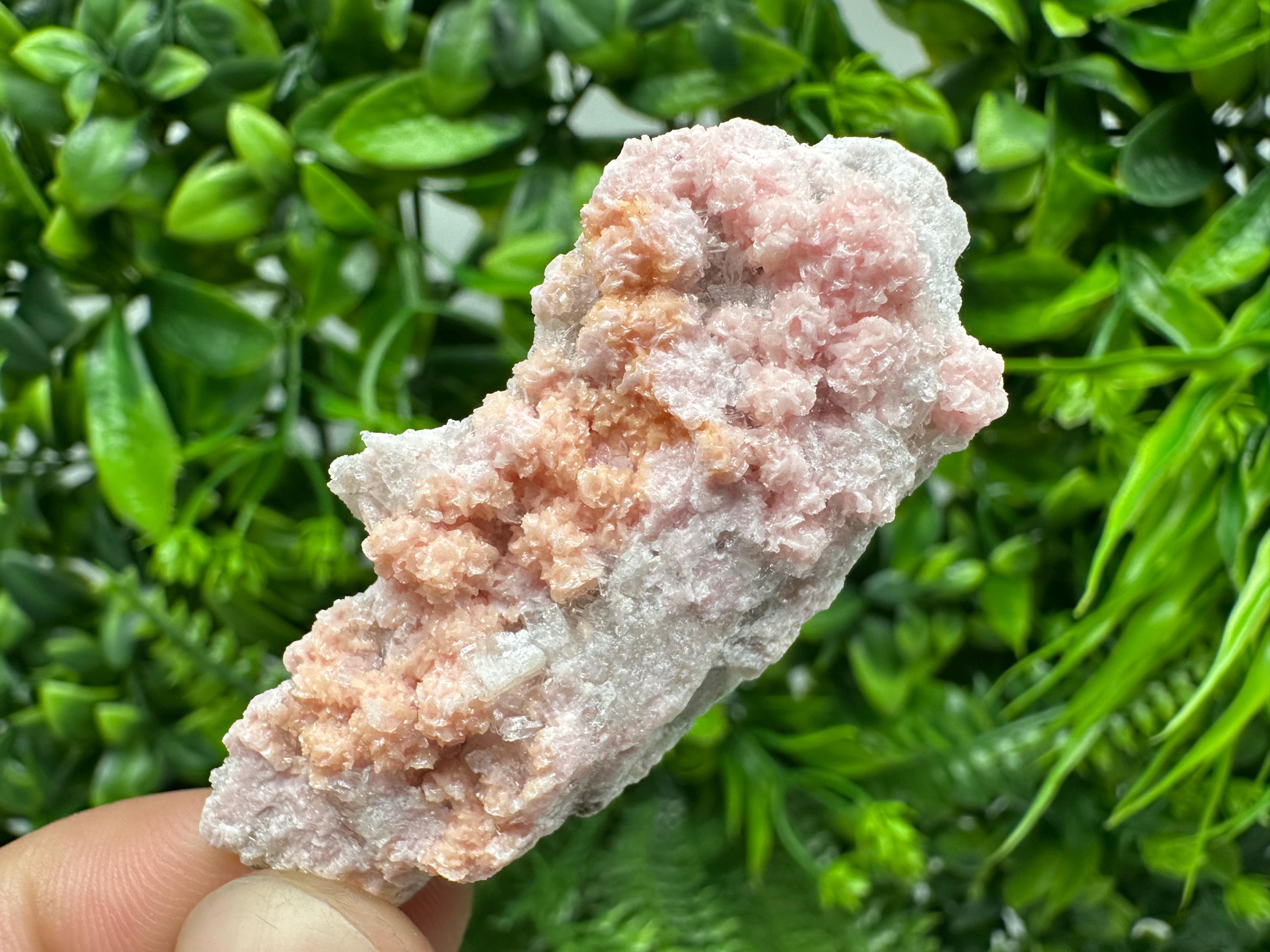 Rhodochrosite on Quartz Specimen, Starnica Mine, Bulgaria