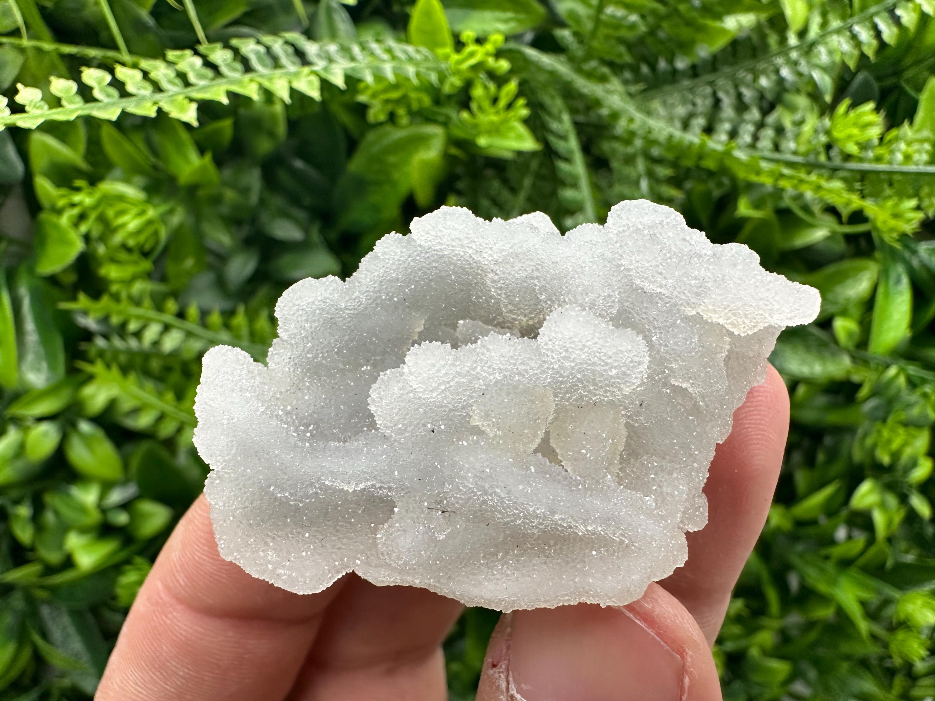 Blue Chalcedony Quartz with Chlorite Inclusions: Home Decor Crystal