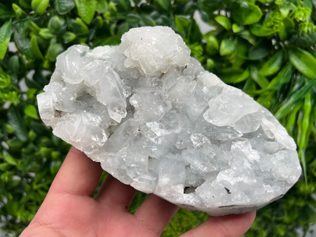 Transparent Apophyllite on Chalcedony, India Mineral Specimen