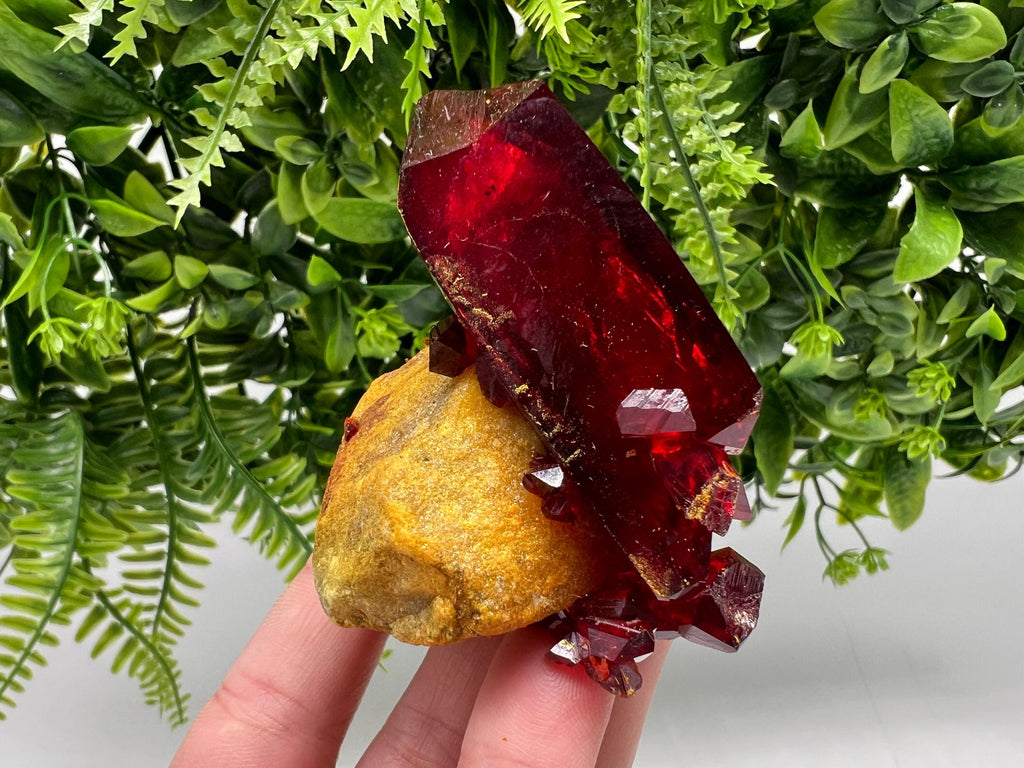 XXL Lab-Grown Pruskite Ruby Crystal on Matrix