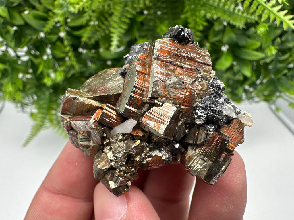 Wonderful Rainbow Pyrite whit Calcite,natural minerals souvenir Crystal,collection stone,rare minerals,home decor,Borieva Bulgaria