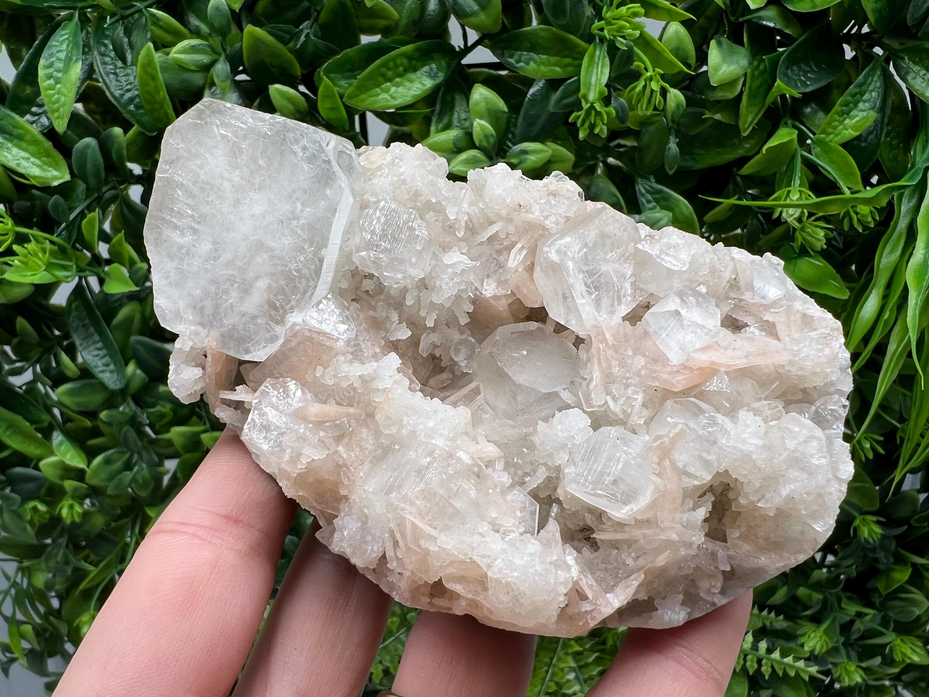 Apophyllite Stilbite on Chalcedony, Natural Mineral Specimen, India
