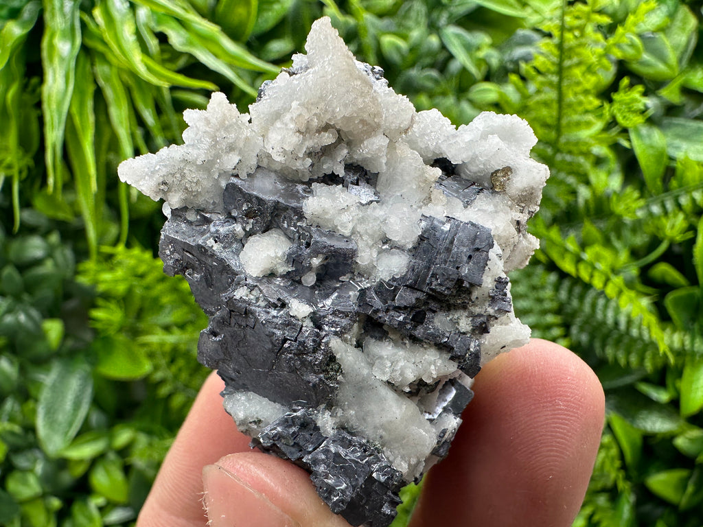Skeletal Galena, Pyrite, Calcite Mineral Specimen, Bulgaria