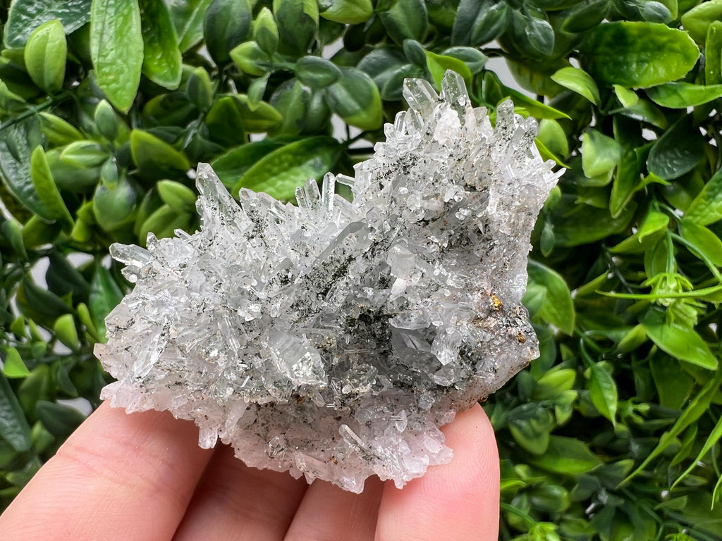 Green Quartz Crystal Specimen: Chlorite & Sphalerite Inclusions, Madan Bulgaria