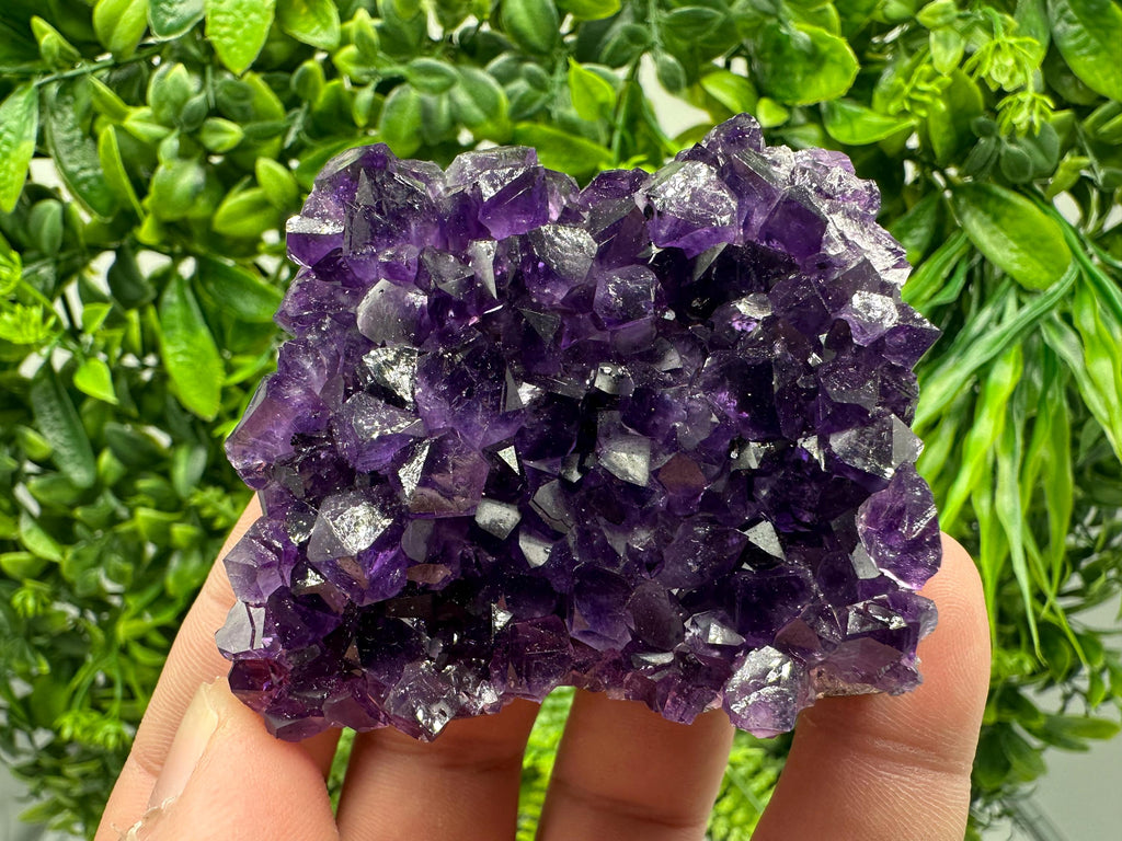 Natural Purple Amethyst Cluster from Uruguay: Energy Crystal Home Decor