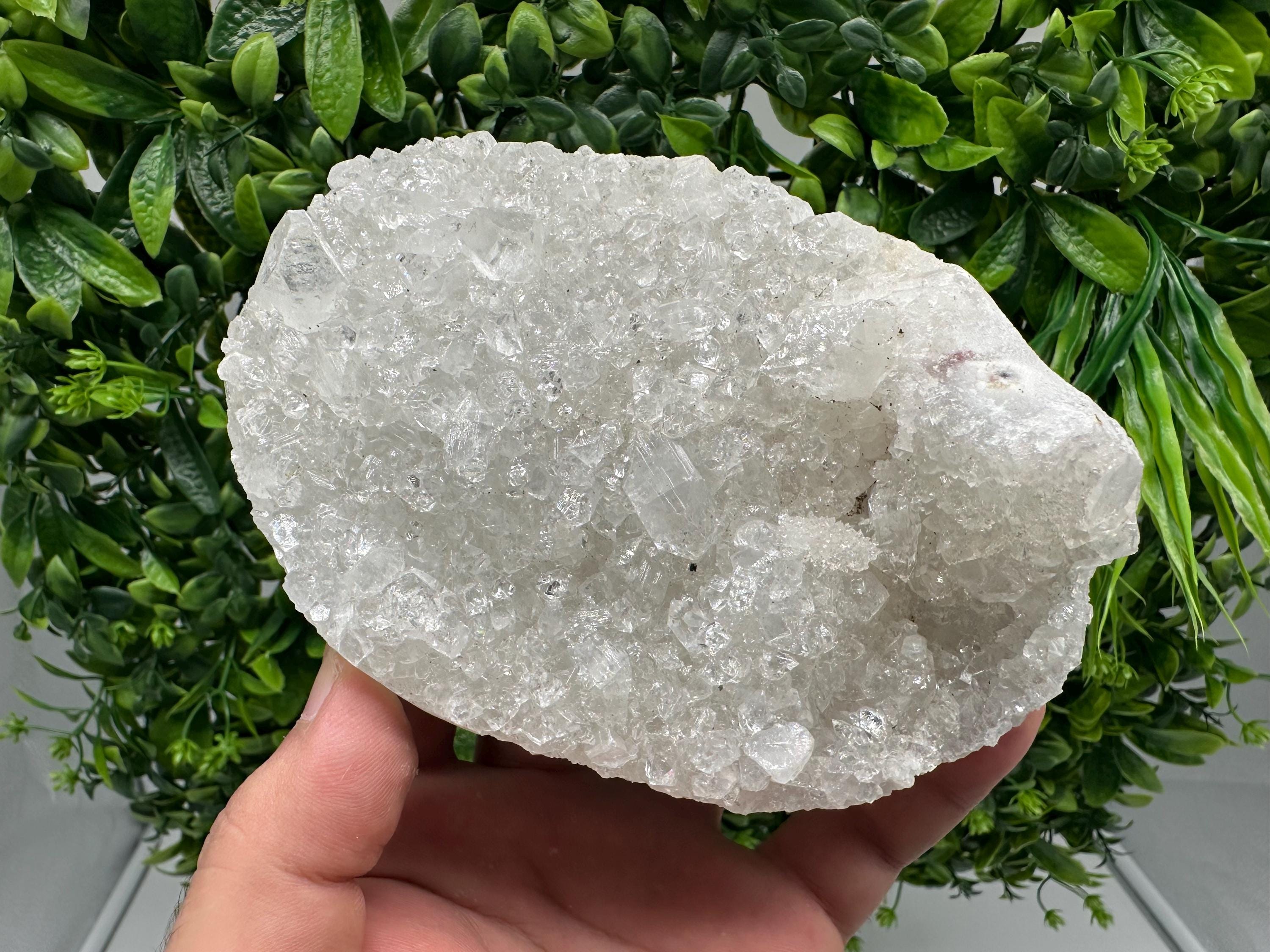 Apophyllite Stilbite on Chalcedony: Natural Mineral Specimen, India