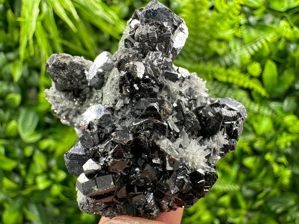 Galena Sphalerite on Needle Quartz: Borieva Mine Crystal, Bulgaria