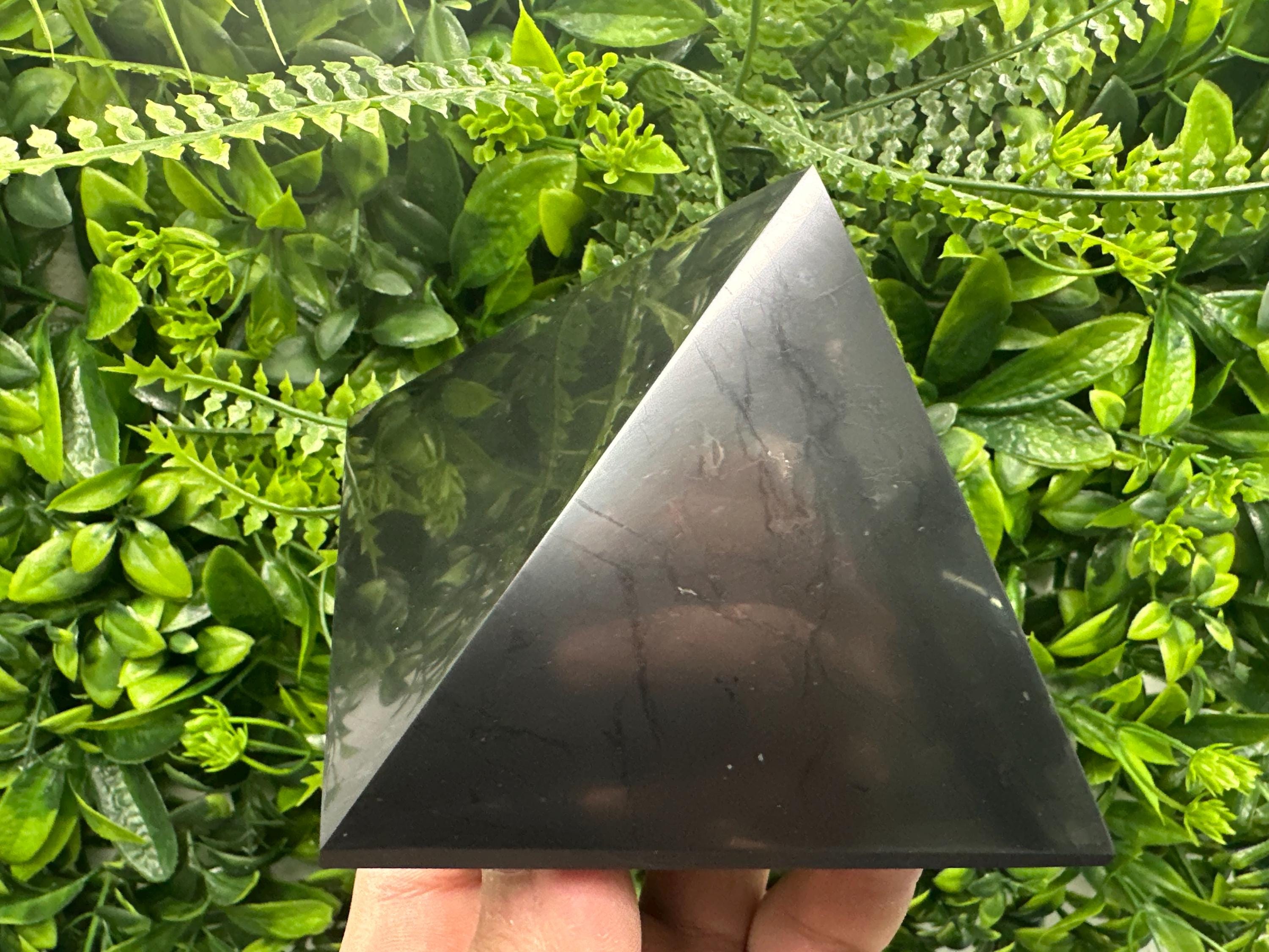 Shungite Pyramid 100MM – Natural Protection & EMF Shielding Stone
