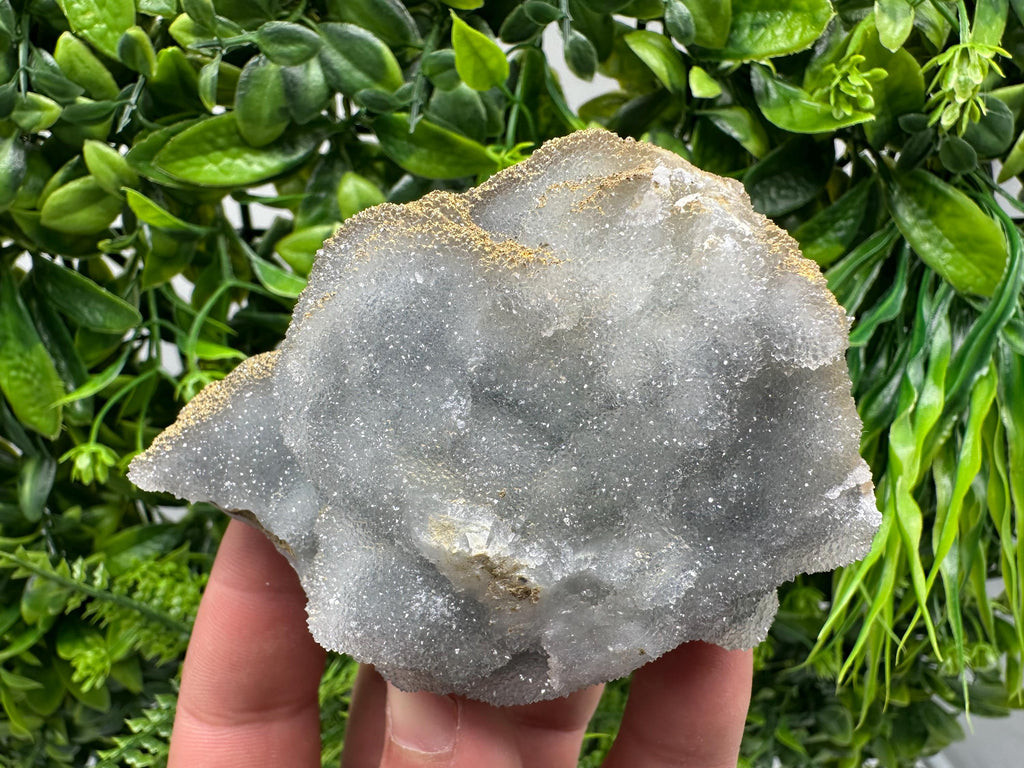 Blue Chalcedony Quartz with Chlorite Inclusions: Bulgarian Crystal Decor