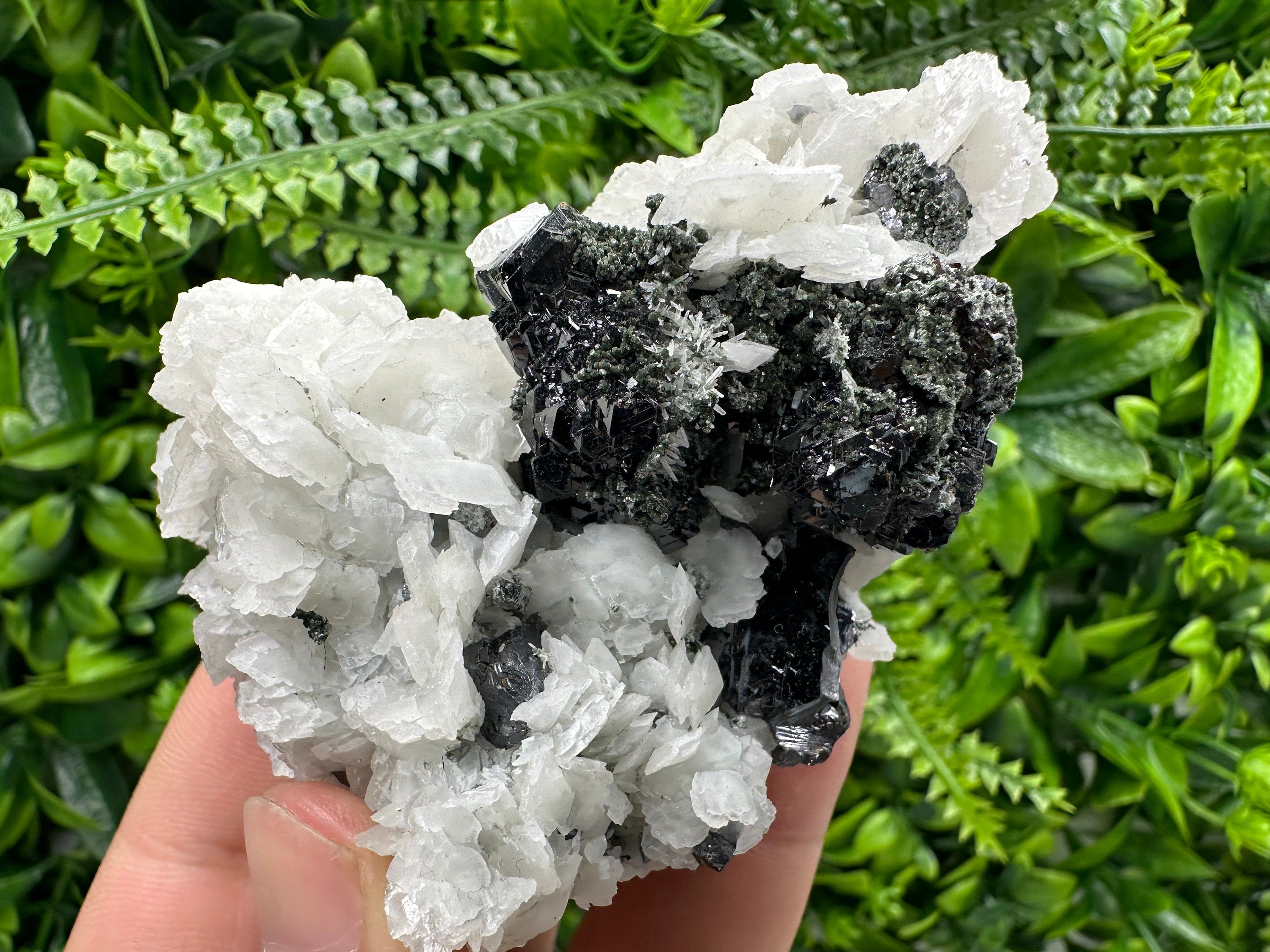 Sphalerite with Calcite and Quartz, Bulgaria Mineral Specimen