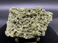 Rare Green Epidote with Quartz Crystals: Sparkly Rainbow Mineral Decor