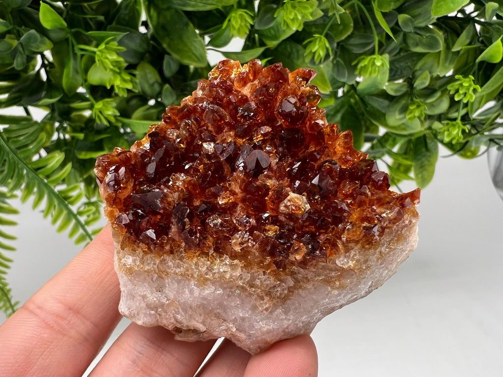 Citrine Crystal with Hematite Inclusions: Natural Phantom Cluster