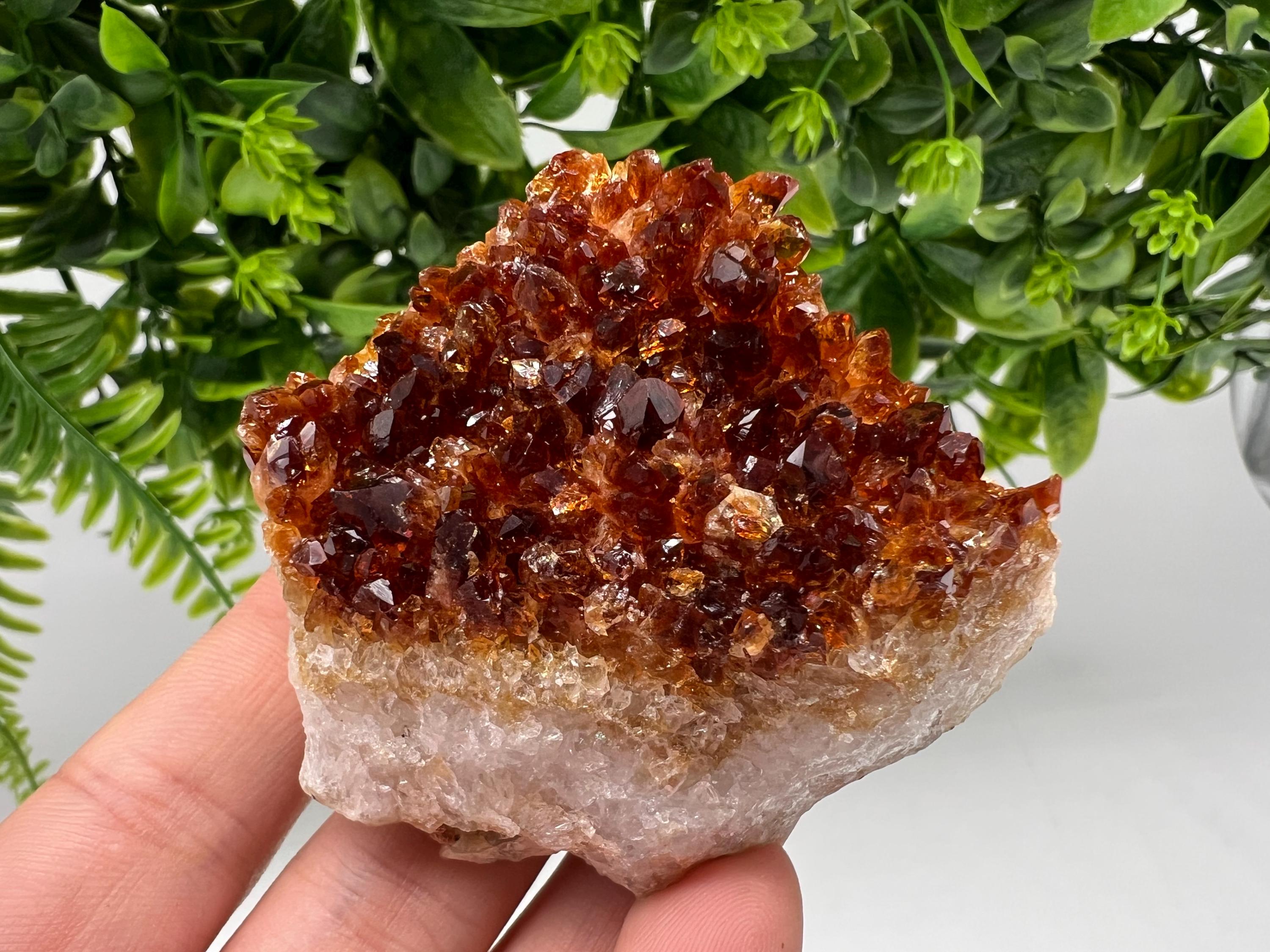 Citrine Crystal with Hematite Inclusions: Natural Phantom Cluster