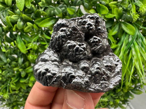 Botryoidal Black Hematite Specimen: Moroccan Crystal for Reiki Chakra