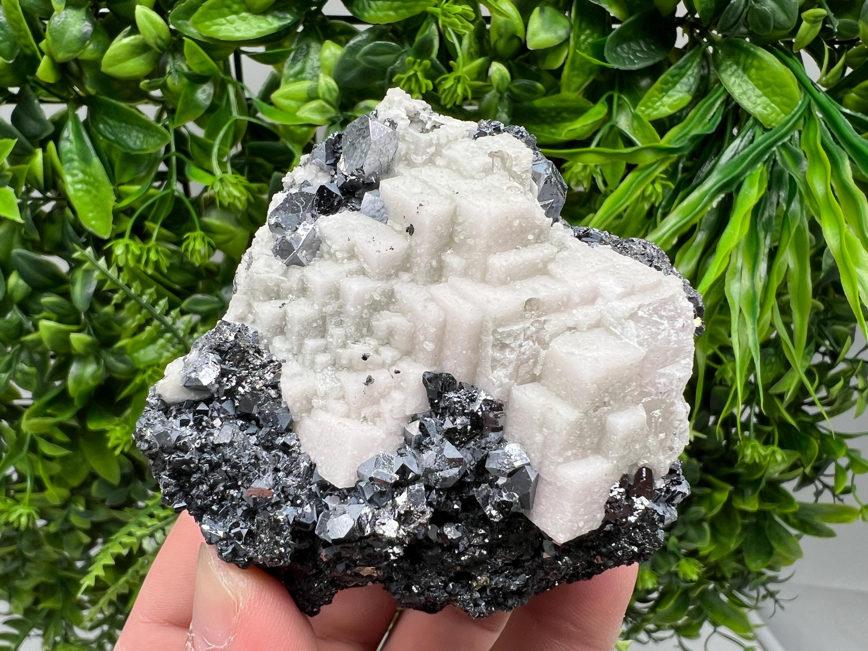 Stunning Shpinel Galena on Sphalerite,Calcite from Borieva mine,Madan,Bulgaria,Natural,collectible mineral specimen,home decor,collectible’s