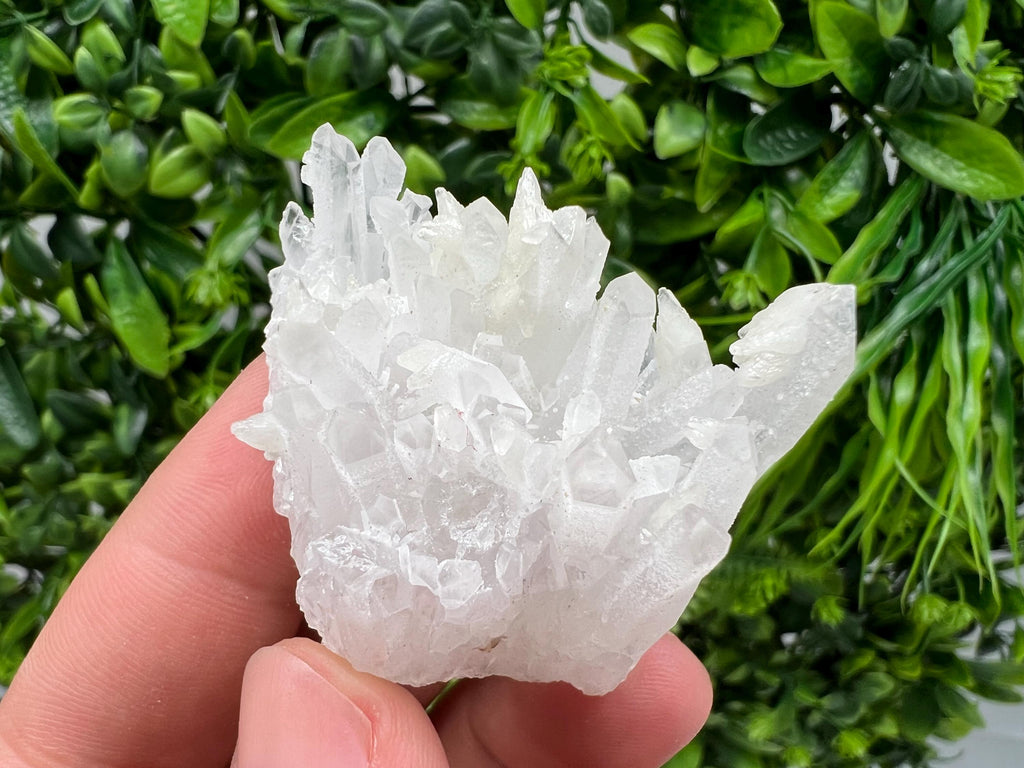 Calcite on Green Quartz: Djurcovo Mine, Bulgaria Healing Crystal