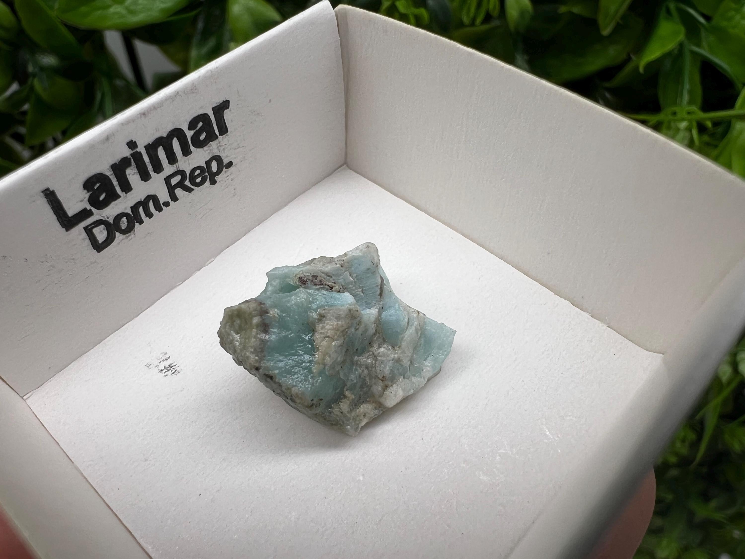 Rare Raw Larimar Mineral Specimen, Dom. Rep. Crystal (20/15 mm)
