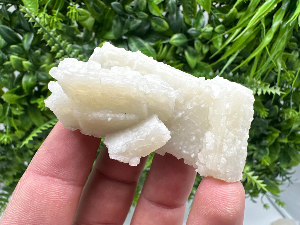 Rare Fluorescent Calcite after Barite on Chalcedony - Androvo Mine