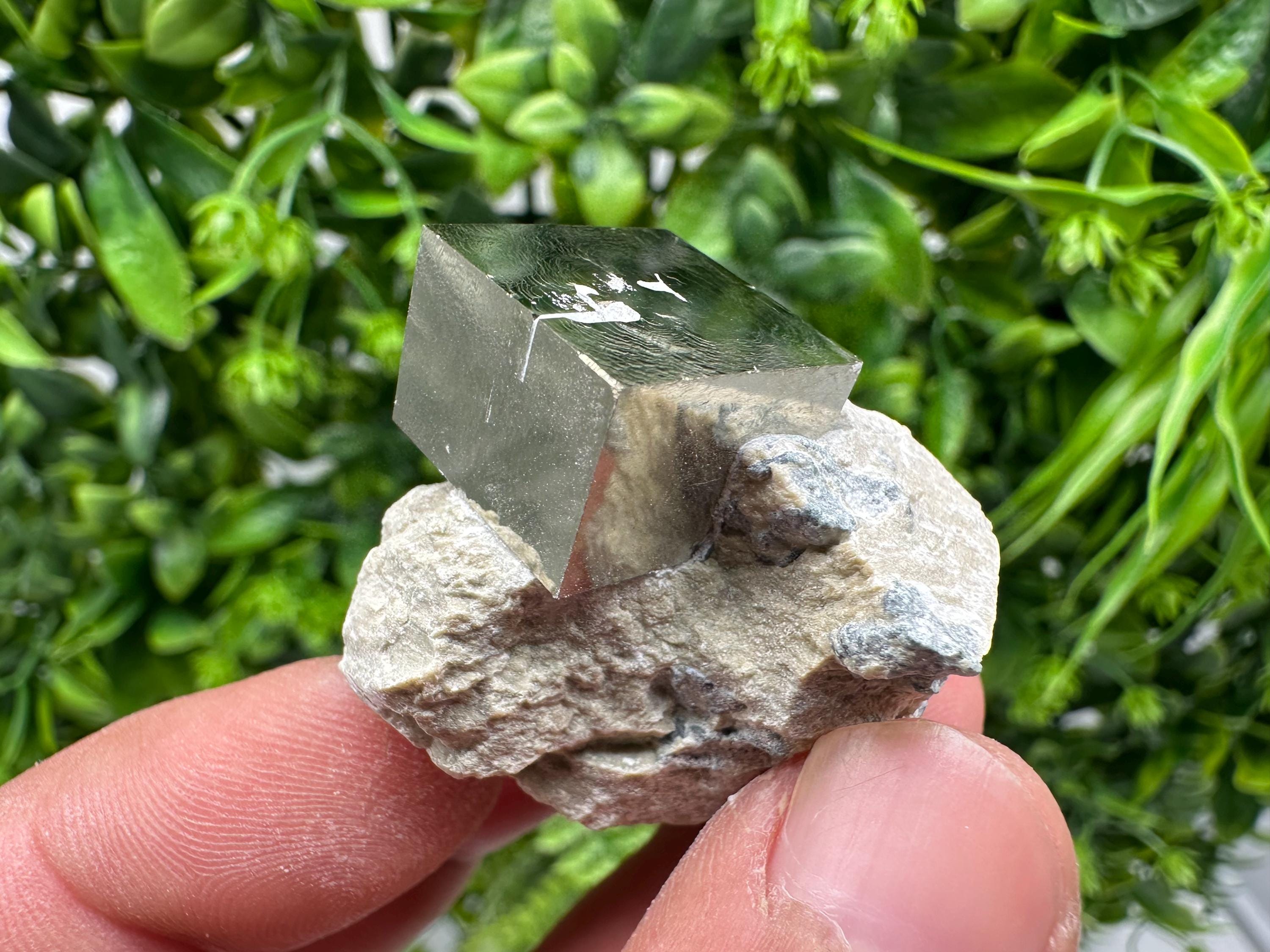 Large Pyrite Cube on Matrix, Navajun Spain, Home Decor Stone