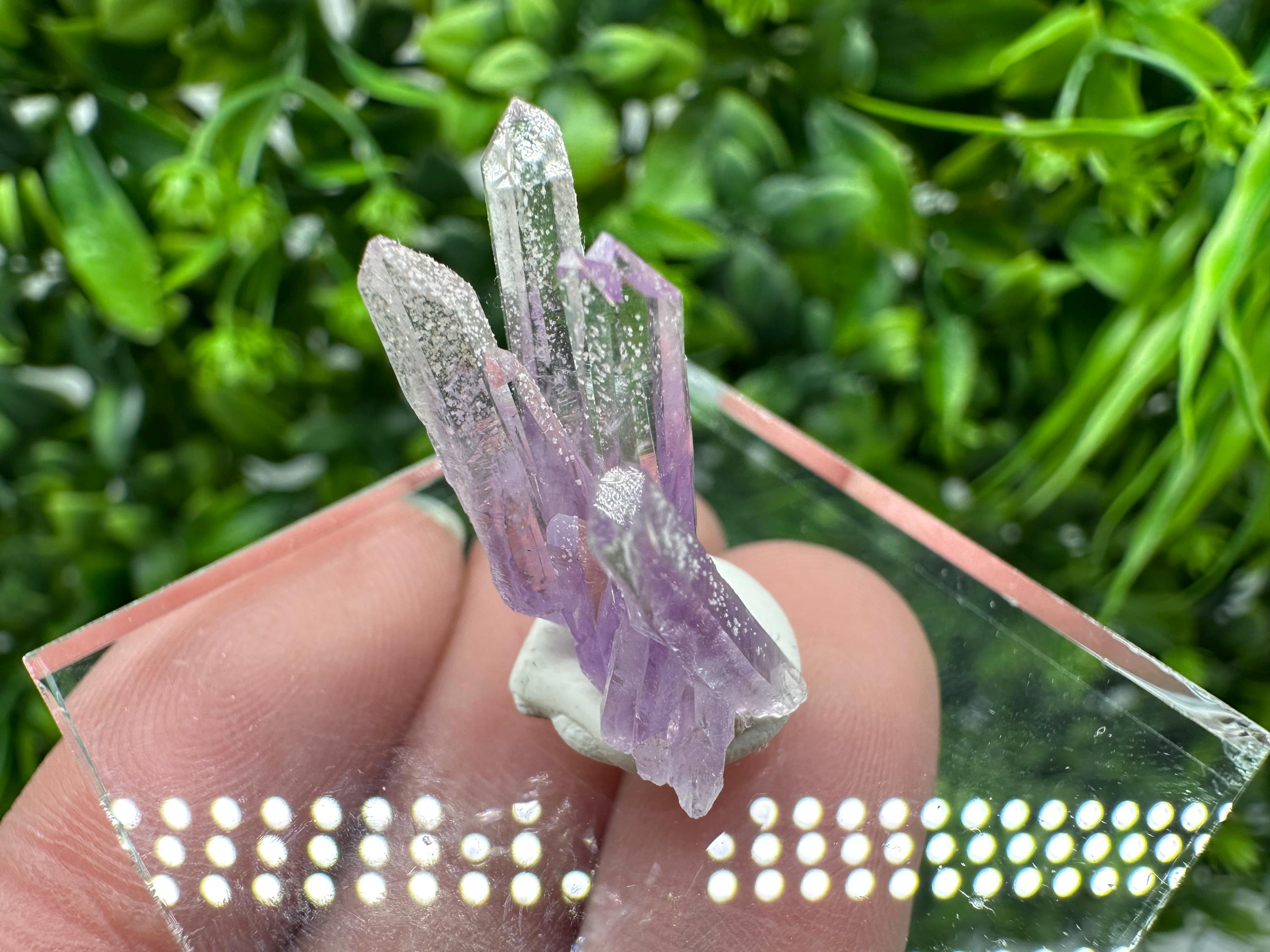 Phantom Amethyst Crystal with Cerussite, Bulgarian Mineral Specimen