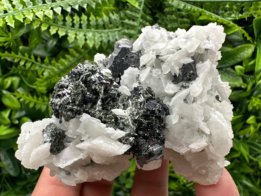 Sphalerite with Calcite and Quartz, Bulgaria Mineral Specimen