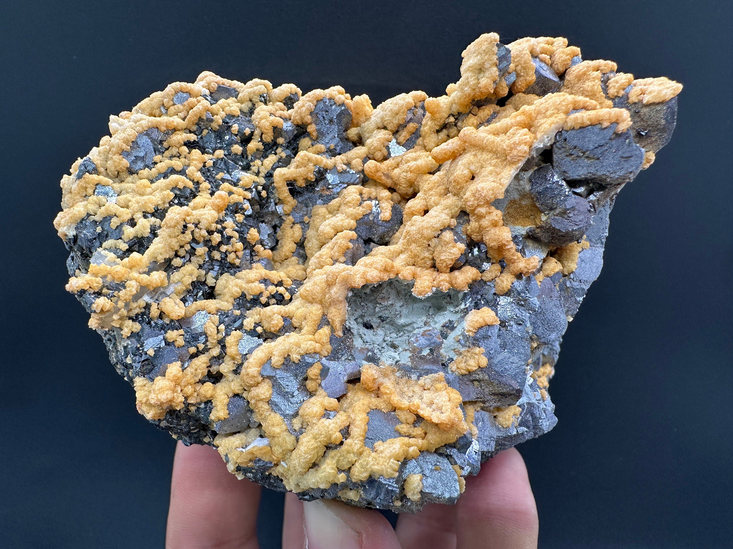 Calcite Dolomite on Galena Sphalerite: Bulgaria Crystal Souvenir