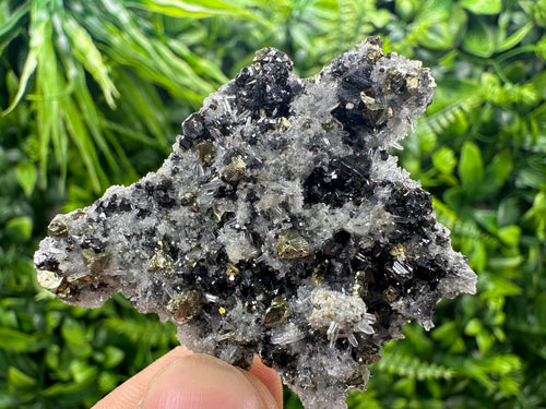 Chalcopyrite Galena Sphalerite on Quartz, Bulgaria Crystal Decor