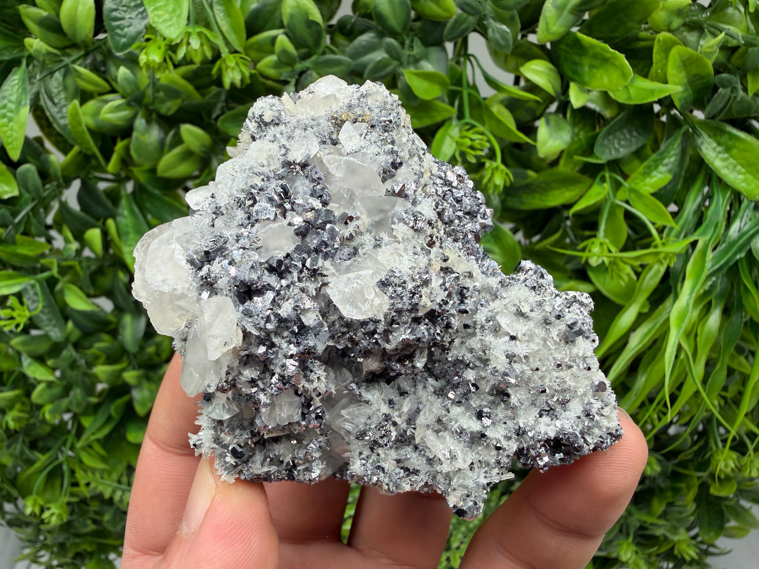 Galena Spinel with Quartz and Calcite, Borieva Mine Mineral Specimen