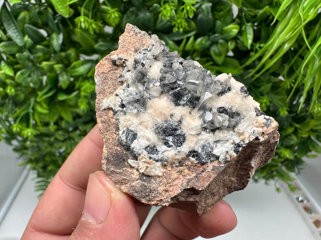 Wonderful Baryte with Cerussite on Galena from Morocco,Crystal, Mineral,Specimen,Cluster,Crystals,Barite Crystal,Cerussite Crystal,Specimen