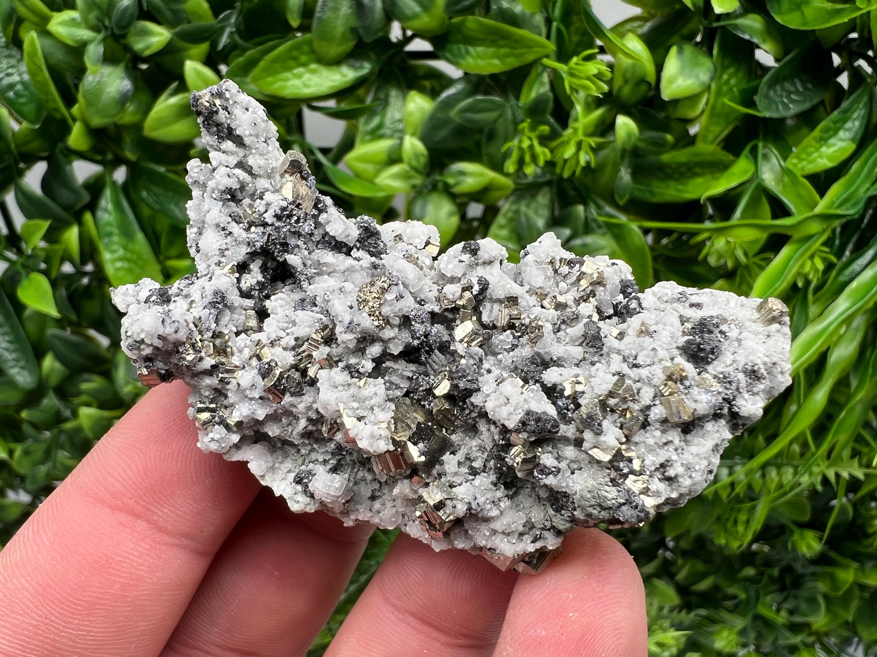 Stunning Pyrite on Quartz,Calcite from Borieva mine,Madan,Bulgaria,natural,collectible mineral specimen,home decor stone,collection crystal