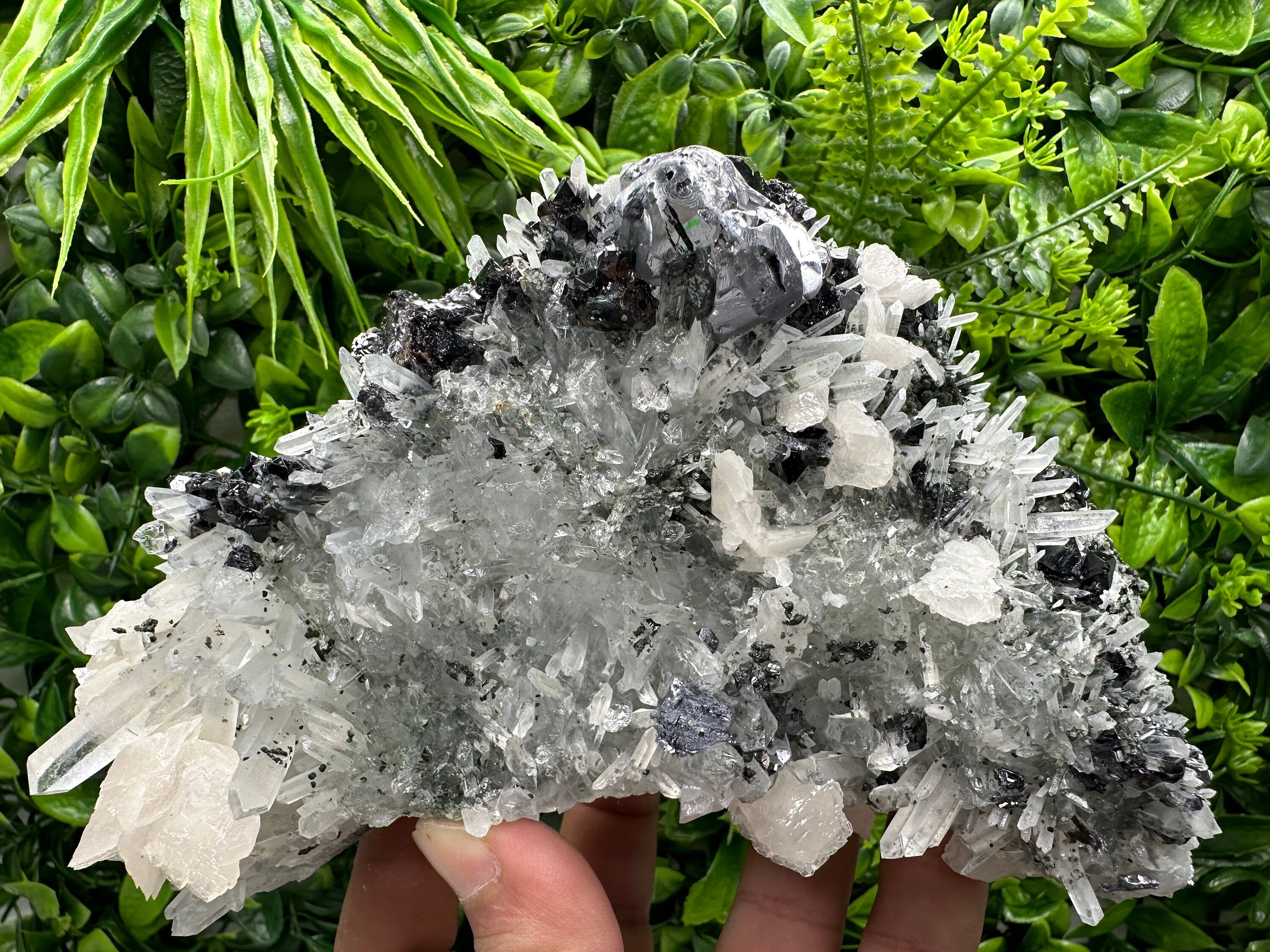 Galena Sphalerite Calcite on Quartz, Borieva Mine Bulgaria