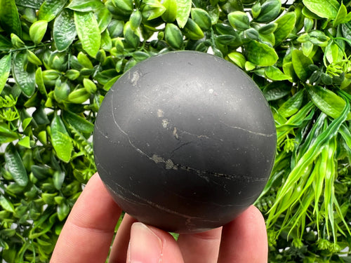 6cm Shungite Sphere: Unpolished Crystal, EMF Protection