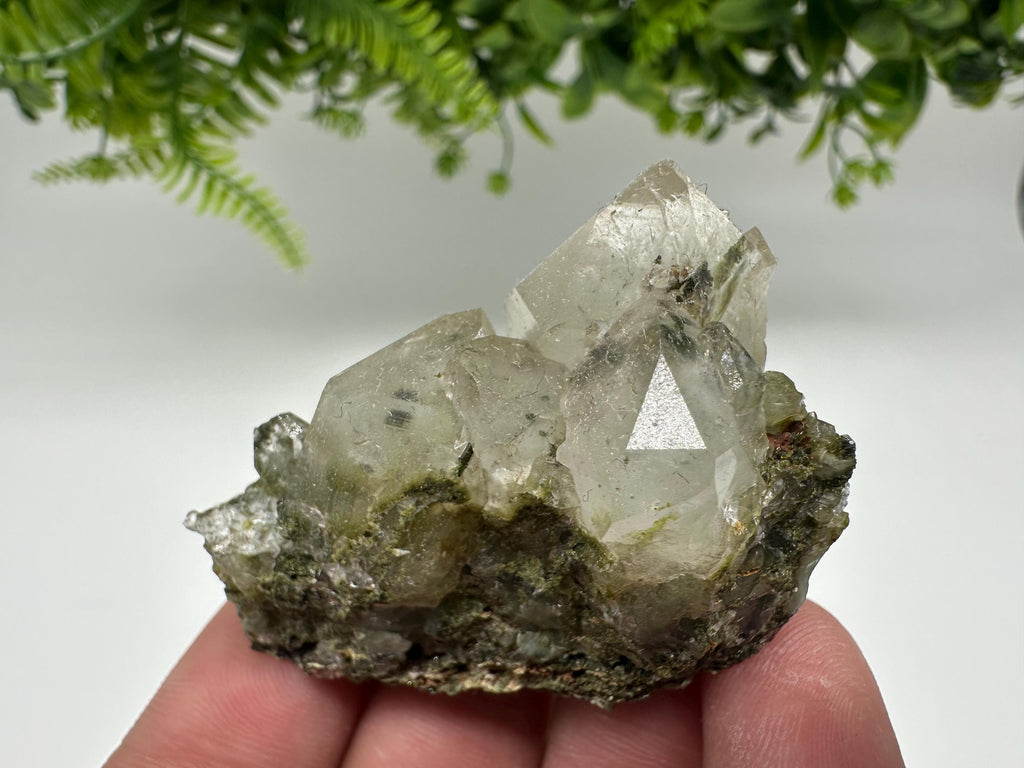Rare Green Epidote Quartz Crystal Cluster - Eastern Anatolian Turkey