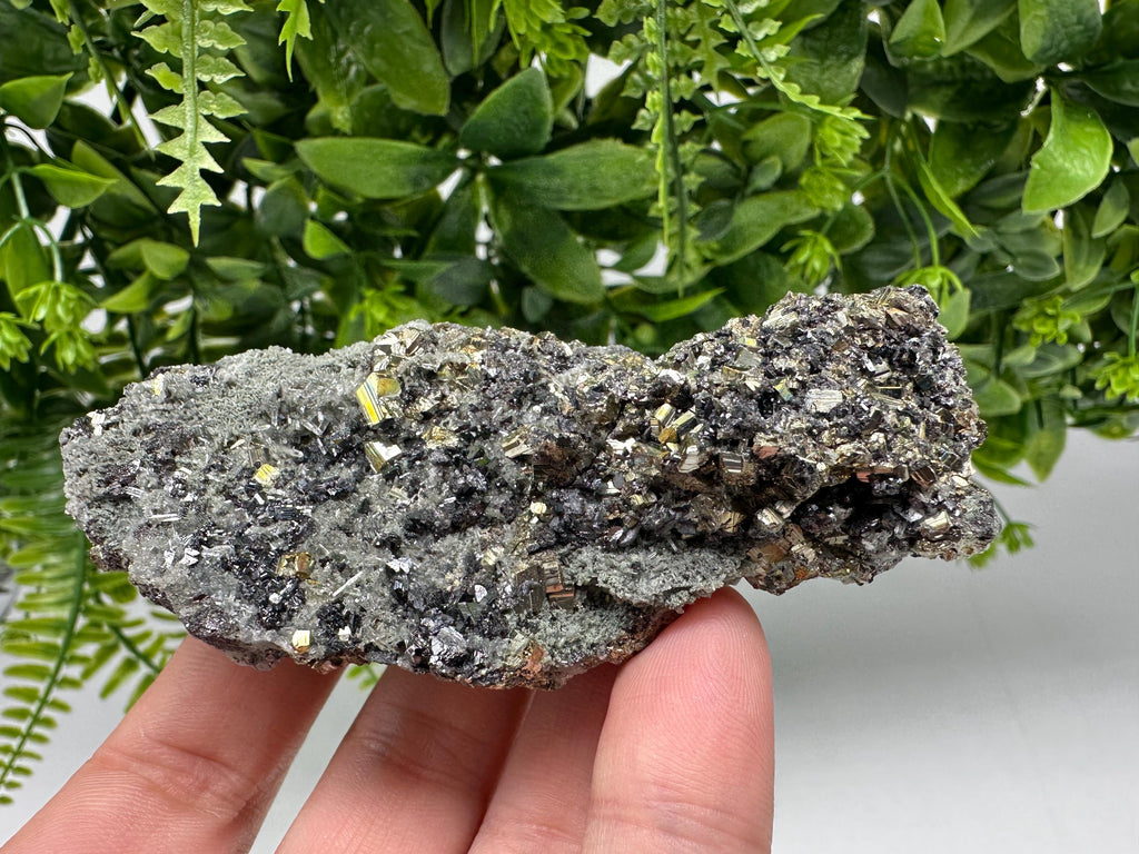 Wonderful Pyrite on Green Quartz,natural,collection mineral,gift,home decor stone,rare crystal,collection Borieva mine,Madan,Bulgaria